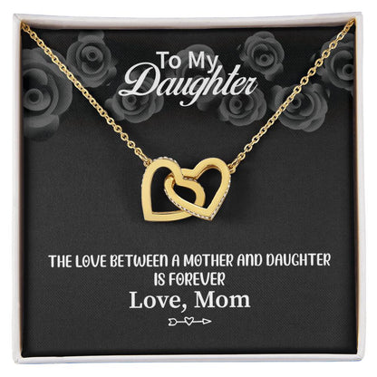 To My Daughter From Mom Interlocking Hearts Necklace Mother To Daughter Gift Birthday Gift To Daughter From Mom Daughter Necklace