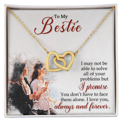 Always And Forever Friendship Necklace Interlocking Hearts Necklace