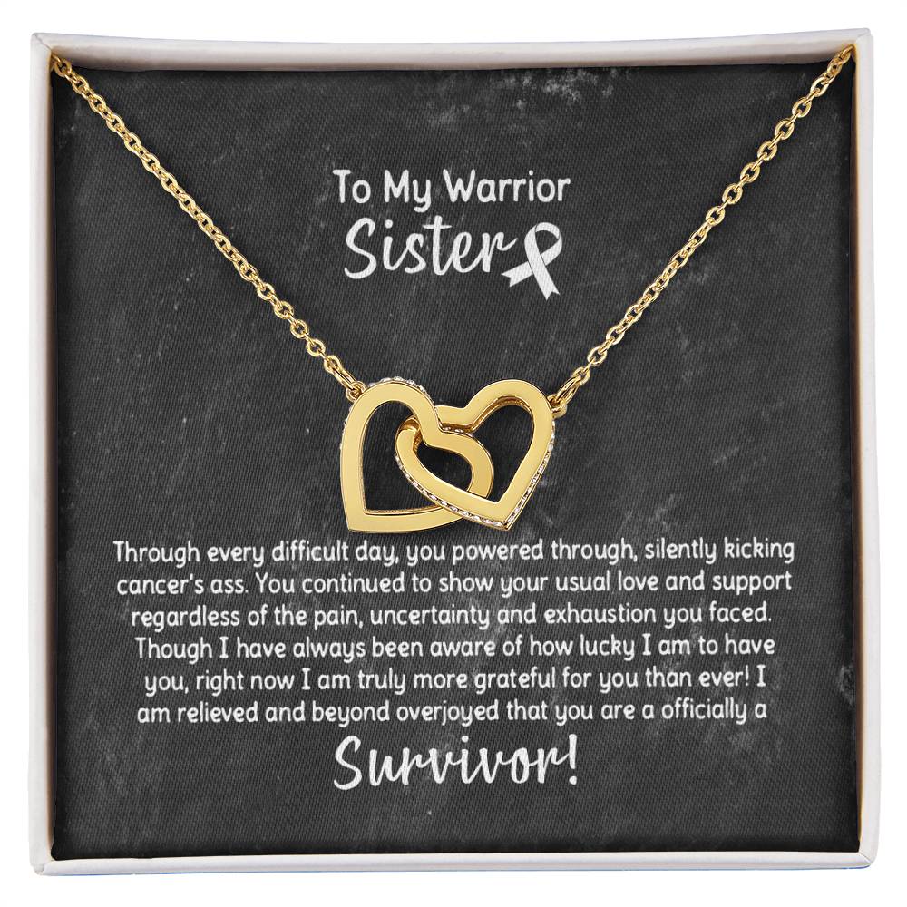 Sister Cancer Survivor Necklace Interlocking Hearts Necklace