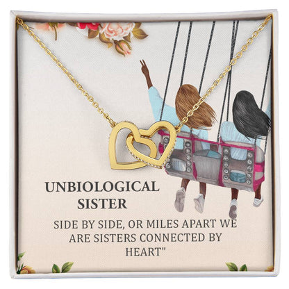 Unbiological Sister Interlocking Hearts Necklace Bff Jewelry Gift Soul Sister Sorority Sister Sister In Law Heart Necklace Gift Best Friends Gift