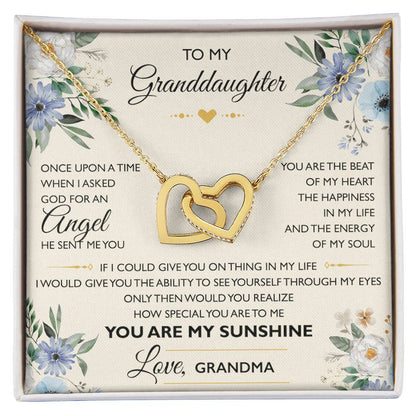 To My Granddaughter From Grandma - Interlocking Heart Necklace Interlocking Hearts Necklace