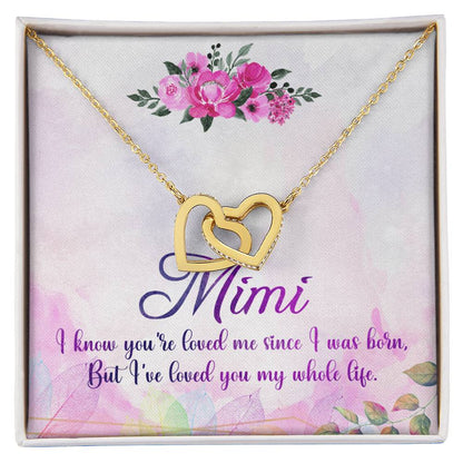Mimi Interlocking Hearts Necklace Message Card