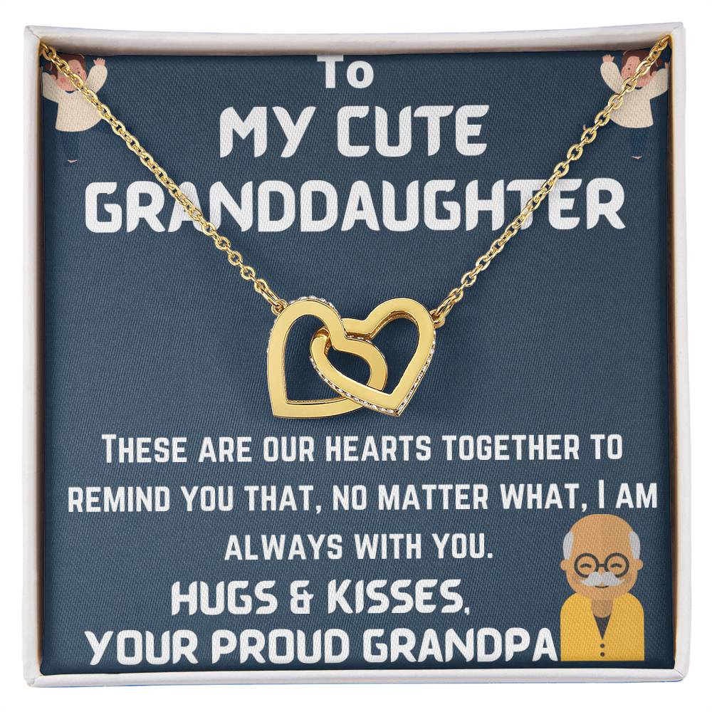 To My Granddaughter Interlocking Hearts Necklace