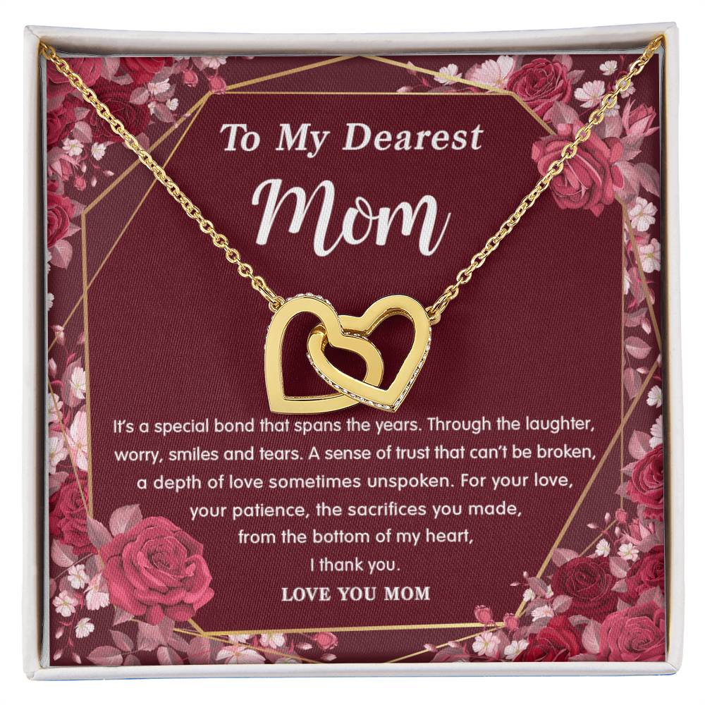 Infinity Love - To My Dearest Mom Necklace Interlocking Hearts Necklace