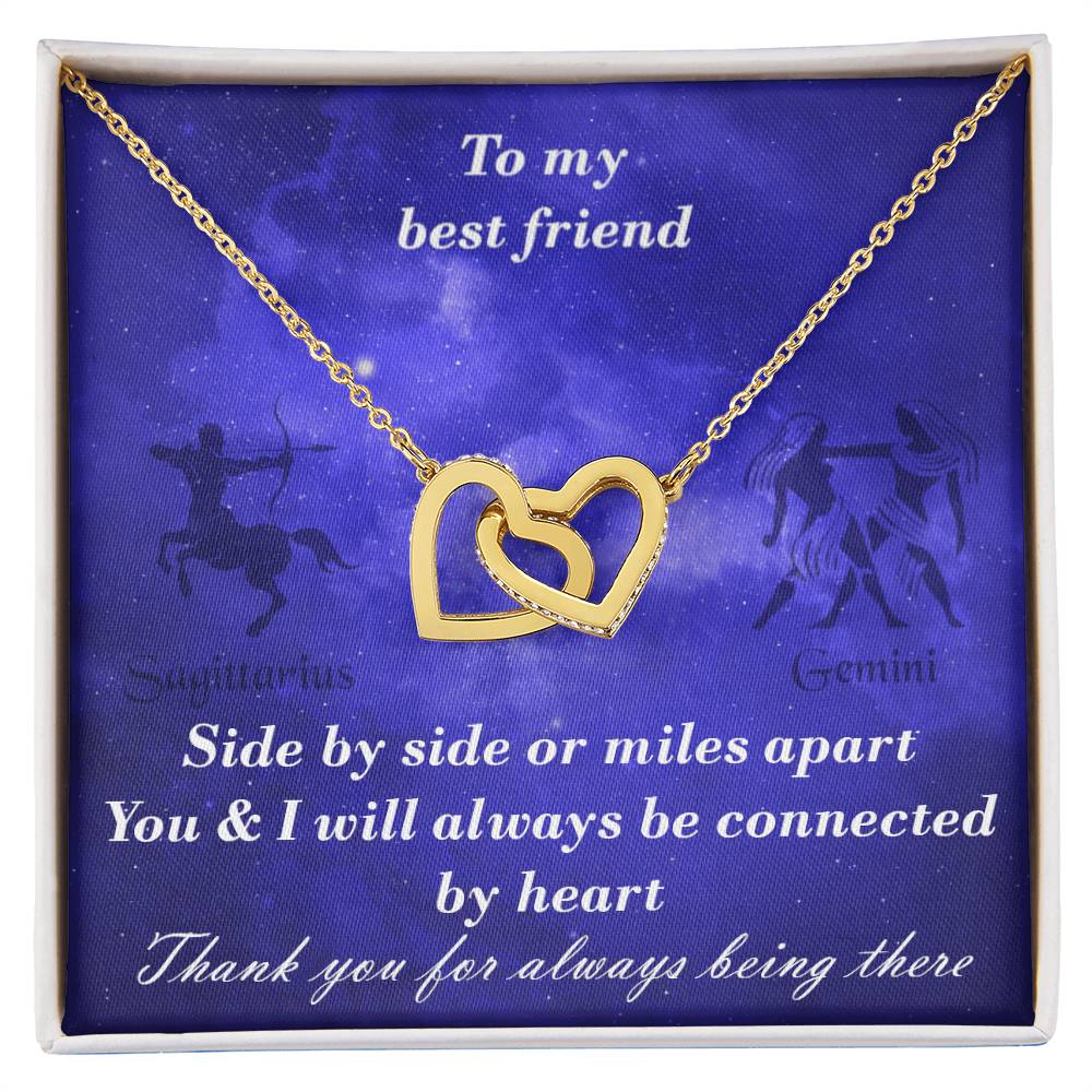 Sagittarius To Gemini Best Friend Interlocked Hearts Necklace Interlocking Hearts Necklace