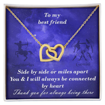 Sagittarius To Gemini Best Friend Interlocked Hearts Necklace Interlocking Hearts Necklace