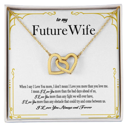 To My Future Wife - Interlocking Heart Necklace - So25 Interlocking Hearts Necklace