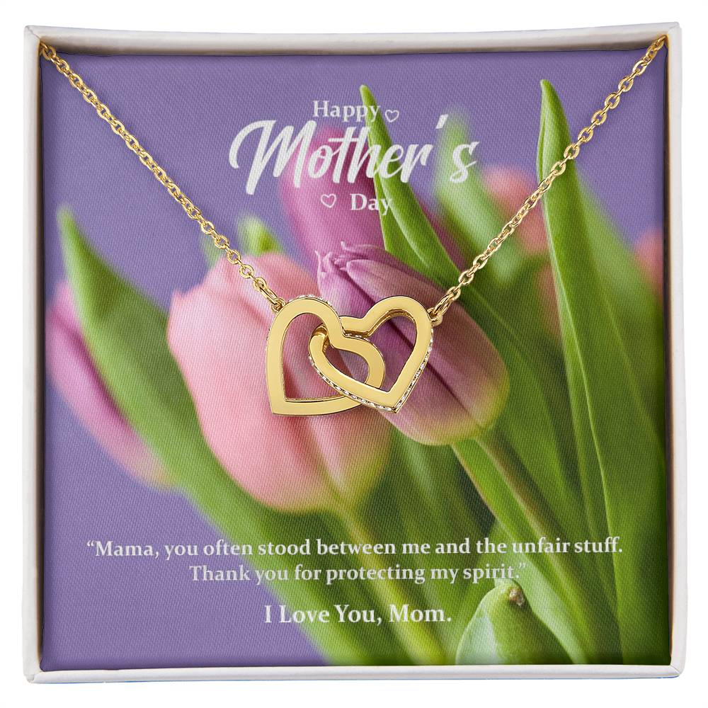 Thank You For Protecting My Spirit. Interlocking Hearts Necklace