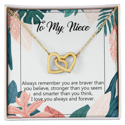 To My Niece Necklace Niece Birthday Gift From Aunt Niece Necklace Giftniece Gift From Aunt Uncle Aunt Niece Interlocking Hearts Necklace