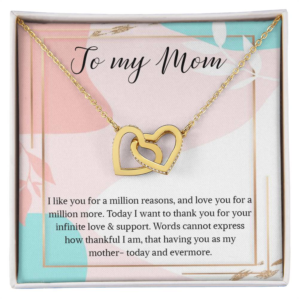 Necklace Gift For Mom To My Mom Necklace Gift Interlocking Hearts Necklace For Mom Mom Birthday Necklace Gift My Mom Jewelry Massage