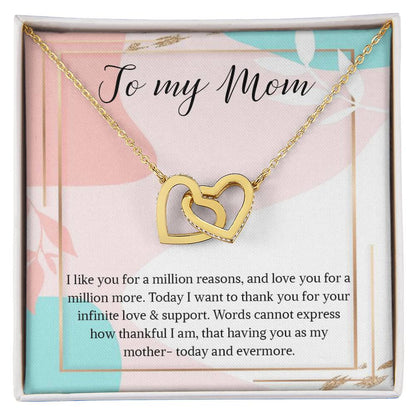 Necklace Gift For Mom To My Mom Necklace Gift Interlocking Hearts Necklace For Mom Mom Birthday Necklace Gift My Mom Jewelry Massage