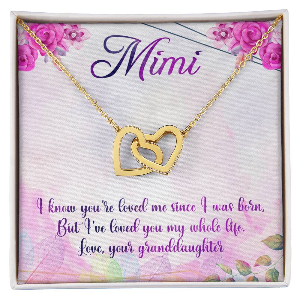 Mimi Interlocking Hearts Necklace Message Card