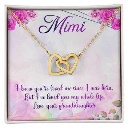 Mimi Interlocking Hearts Necklace Message Card