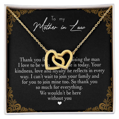 To My Mother In Law Thank You For Raising The Man I Love Heart Necklace Interlocking Hearts Necklace