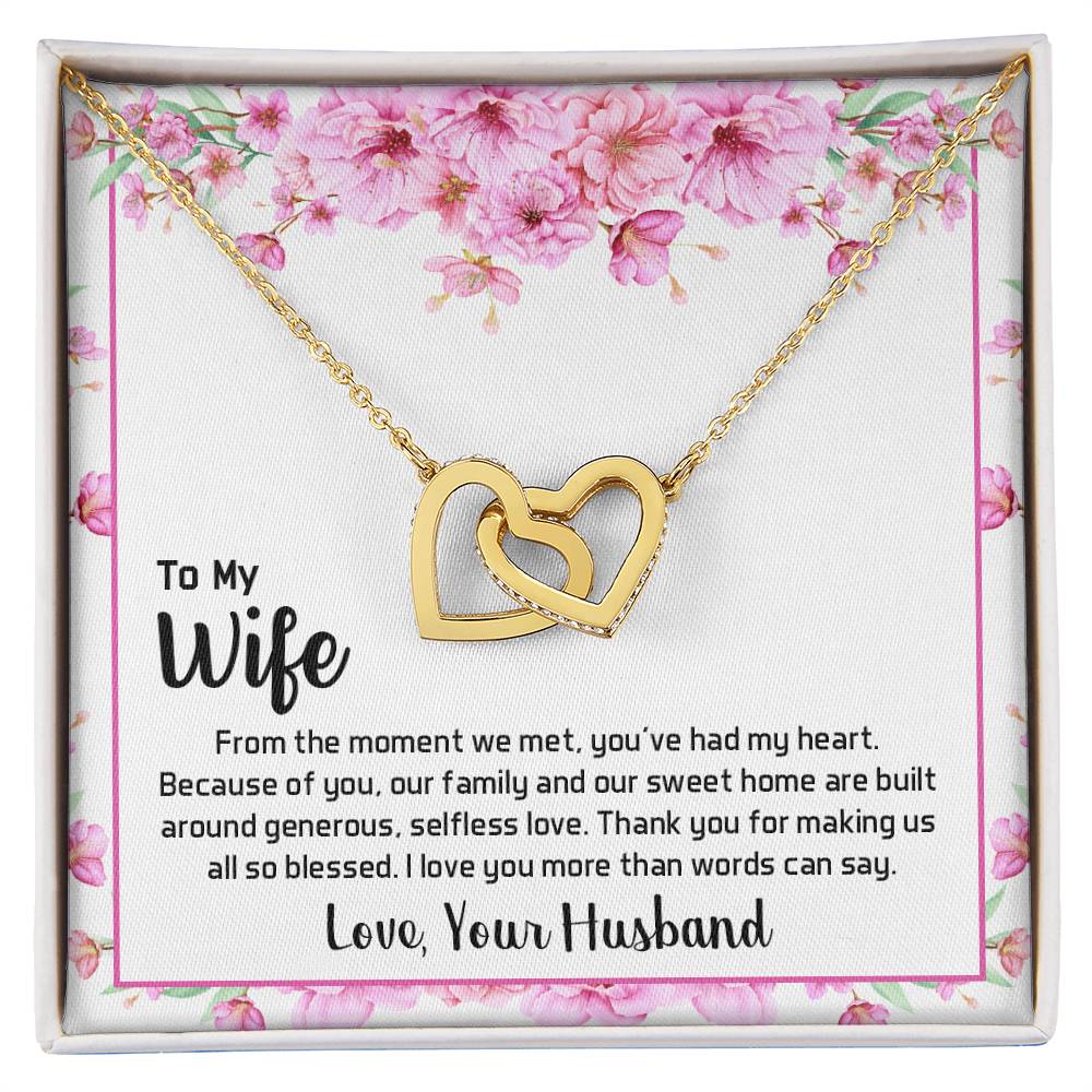 To My Wife - Interlocking Hearts Necklace