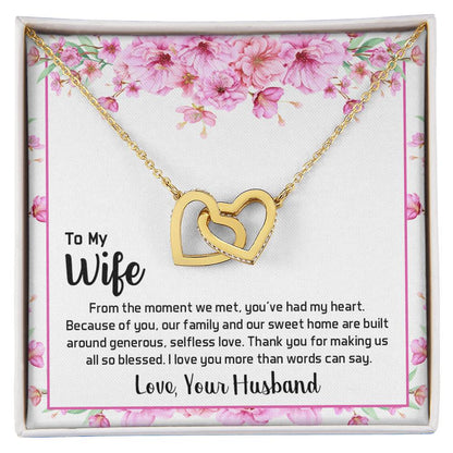 To My Wife - Interlocking Hearts Necklace