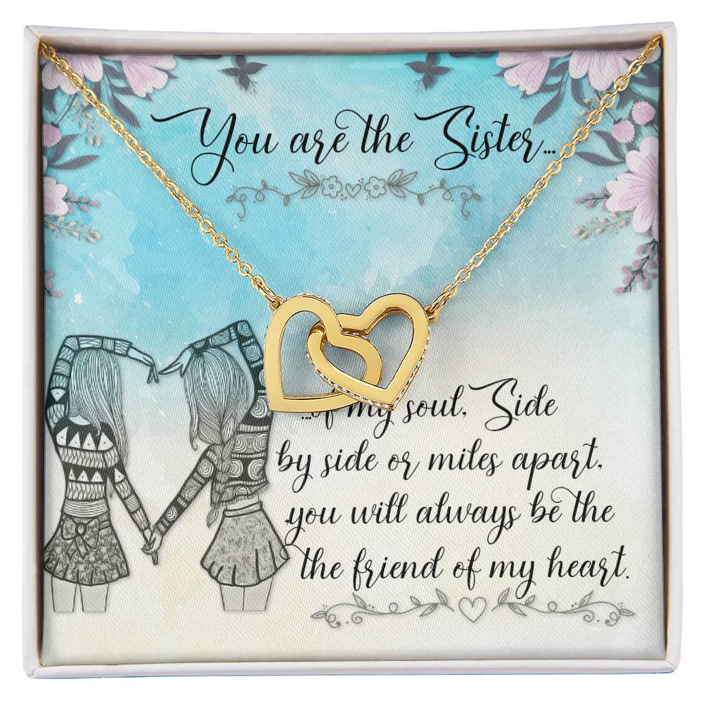 Sisters Heart Necklace Interlocking Hearts Necklace