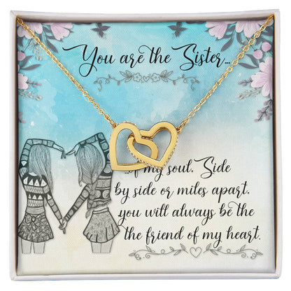 Sisters Heart Necklace Interlocking Hearts Necklace