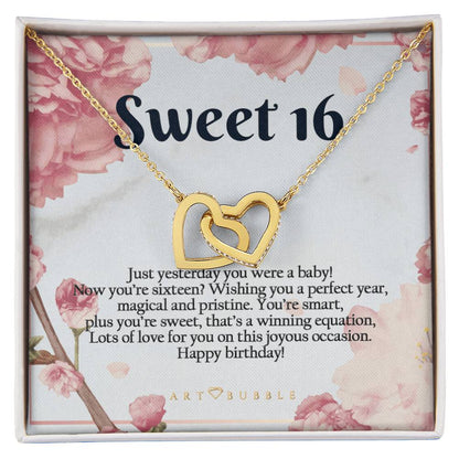 Sweet 16 Gift Hearts Necklace Interlocking Hearts Necklace