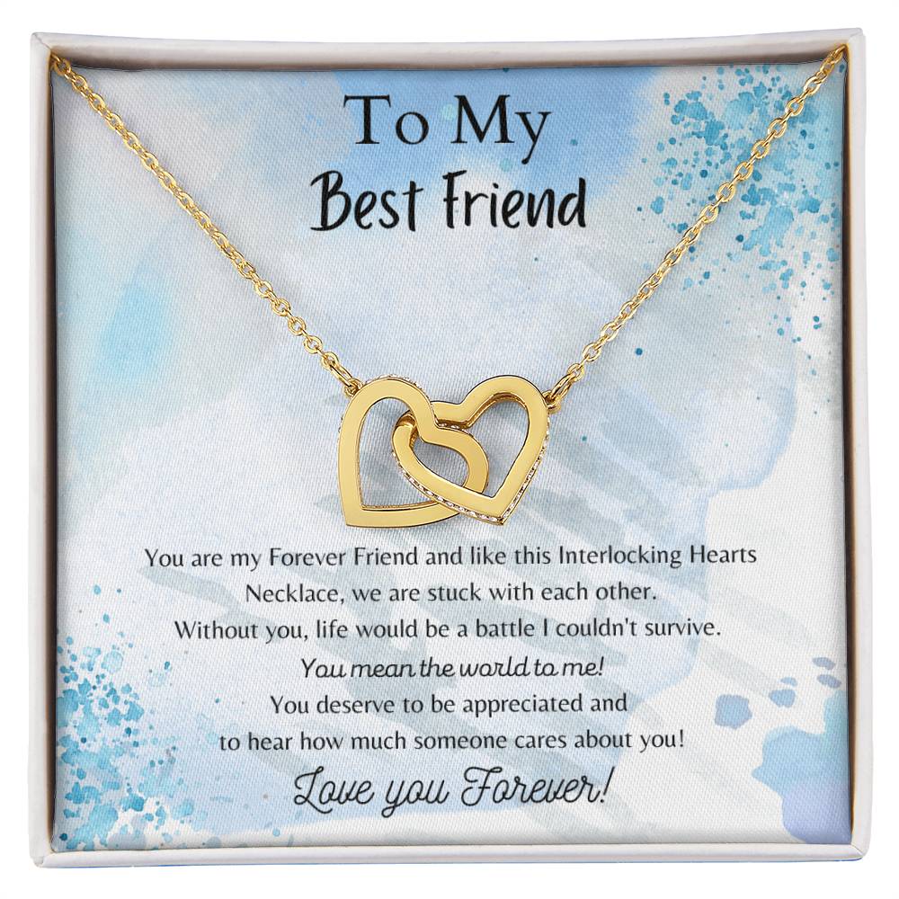 To My Best Friend Interlocking Hearts Necklace