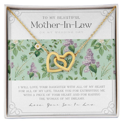 Mother Of The Bride Gift From Groom Mother In Law Gift On Wedding Day From Groom Gifts For Mother Of The Bride Future Mother-In-Law Interlocking Hearts Necklace