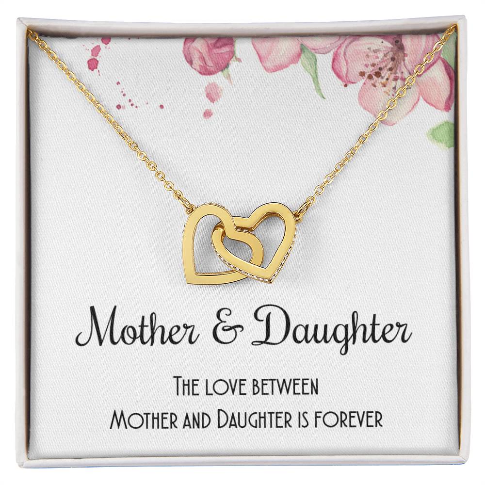 The Love Between Mother And Daughter Is Forever Interlocking Hearts Necklace