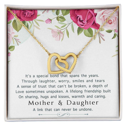 Mother Daughter Interlocking Hearts Necklace