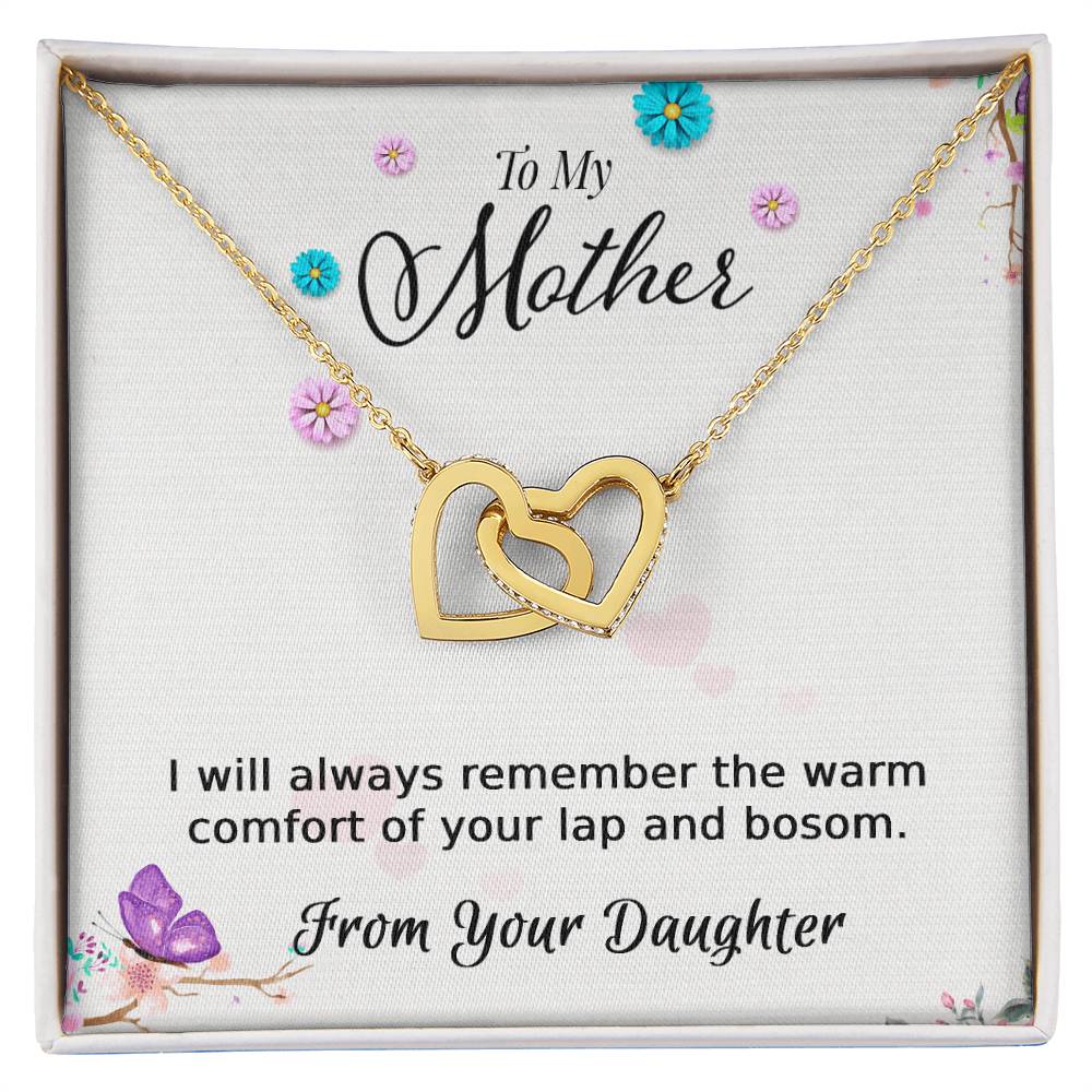 To My Mother - From Your Daughter - Necklace Interlocking Hearts Necklace