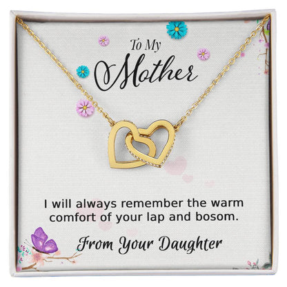 To My Mother - From Your Daughter - Necklace Interlocking Hearts Necklace