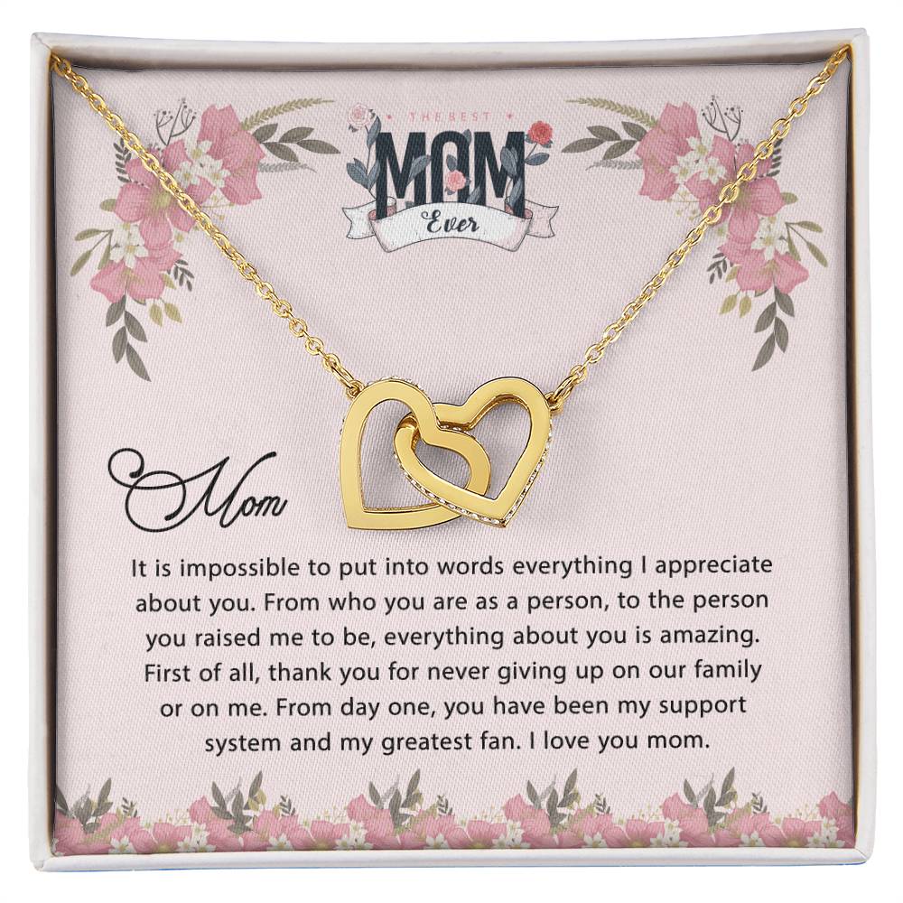 Gift For Mom Personalized Necklace Custom Gift For Mom To My Mom Interlocking Hearts Necklace