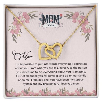 Gift For Mom Personalized Necklace Custom Gift For Mom To My Mom Interlocking Hearts Necklace