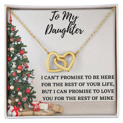 To My Daughter - Promise To Love You Interlocking Hearts Necklace