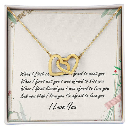 To My Love Interlocking Hearts Necklace Message Card