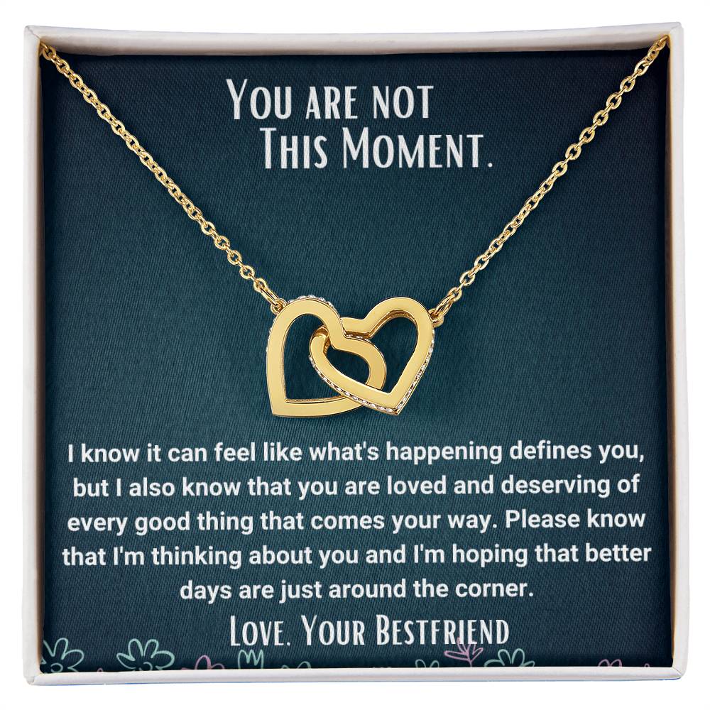 Interlocked Necklace Bestfriend Gift Encouragement Message Card Interlocking Hearts Necklace
