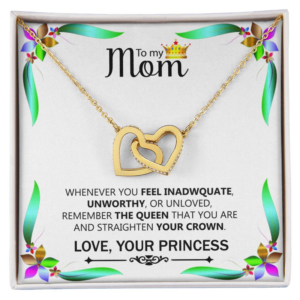 To My Mom Double Hearts Beautyfull Necklace Gift For Mom Mom Gift From Daughter. Interlocking Hearts Necklace
