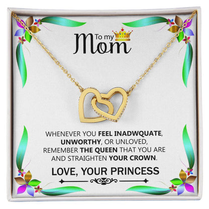 To My Mom Double Hearts Beautyfull Necklace Gift For Mom Mom Gift From Daughter. Interlocking Hearts Necklace