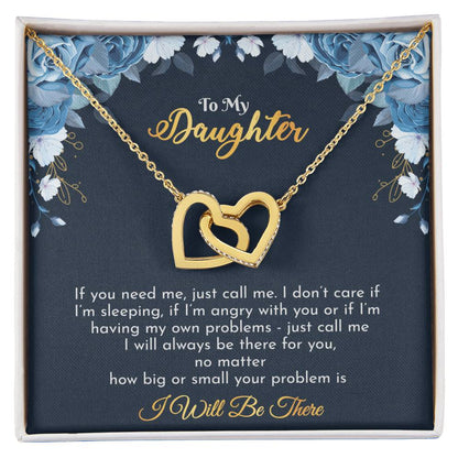 Gift For Daughter - Interlocking Hearts Necklace With Message Card