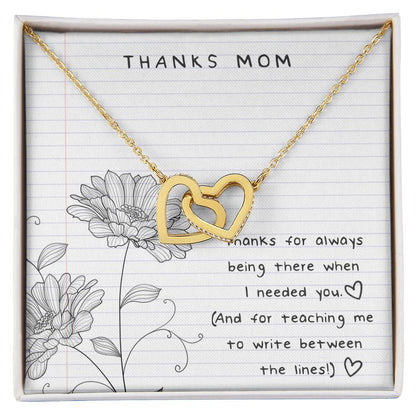 Thanks Mom - Between The Lines Interlocking Hearts Necklace
