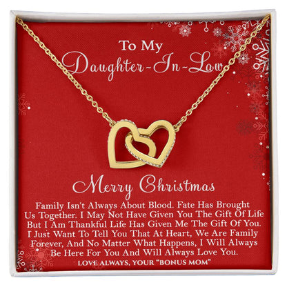 To My Daughter-In-Law Merry Christmas - Life Has Given Me The Gift Of You - Hearts Necklace Interlocking Hearts Necklace
