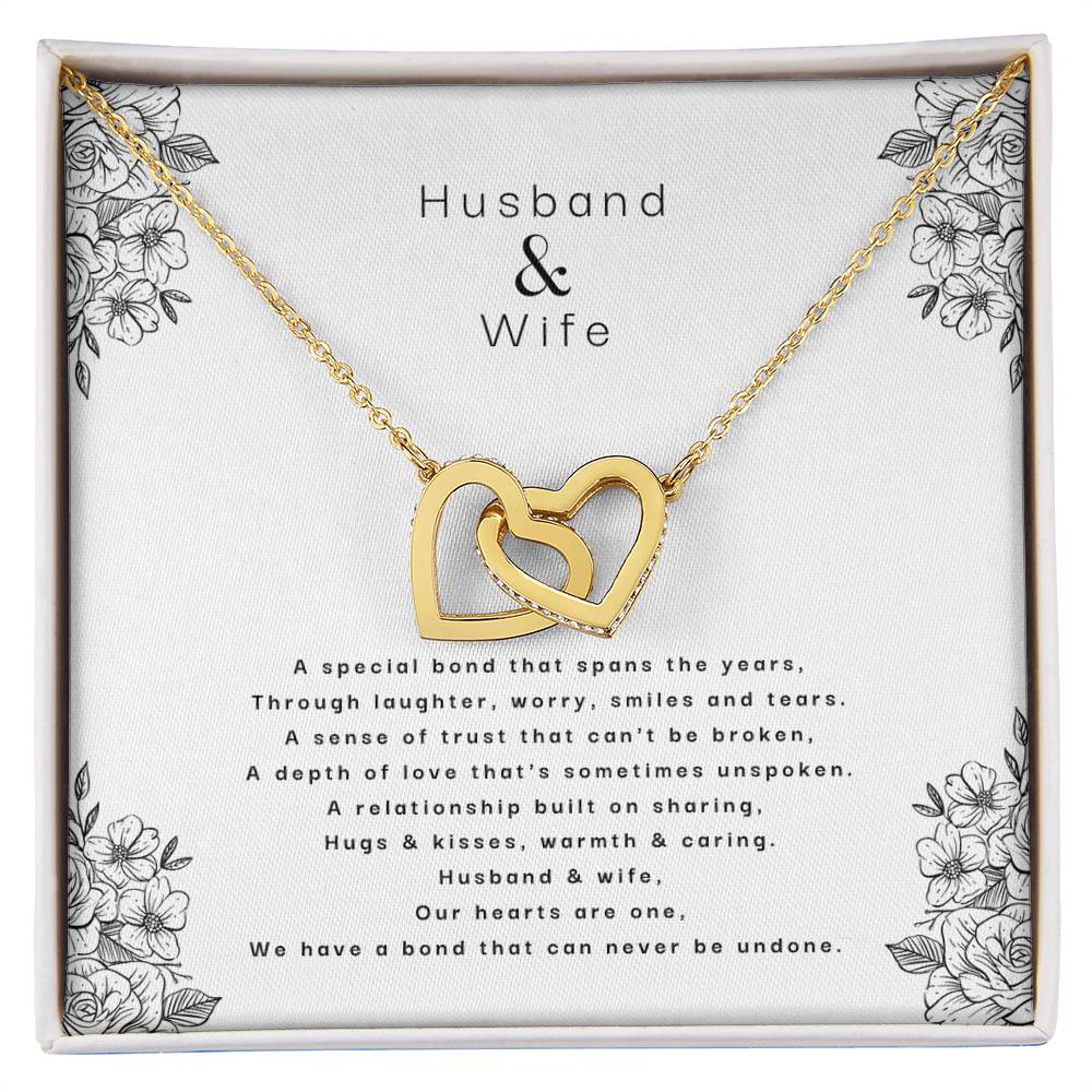 Husband & Wife - An Unbreakable Bond Interlocking Hearts Necklace