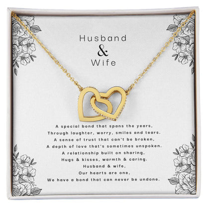 Husband & Wife - An Unbreakable Bond Interlocking Hearts Necklace