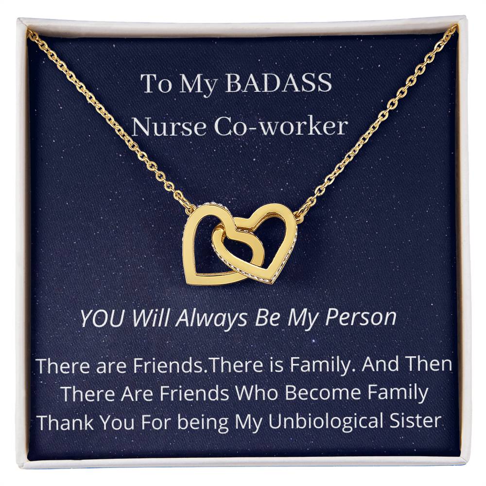 To My Co-Worker Nurse Week Special Interlocking Hearts Necklace