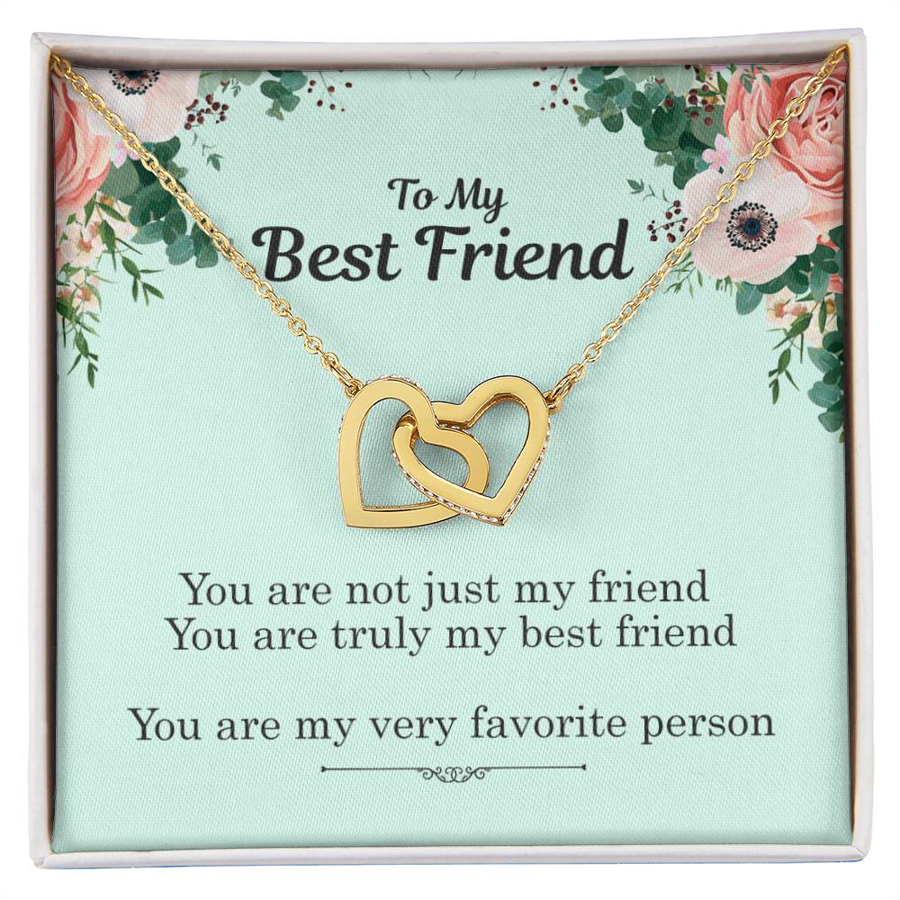 To My Best Friend - My Favorite Person Interlocking Hearts Necklace