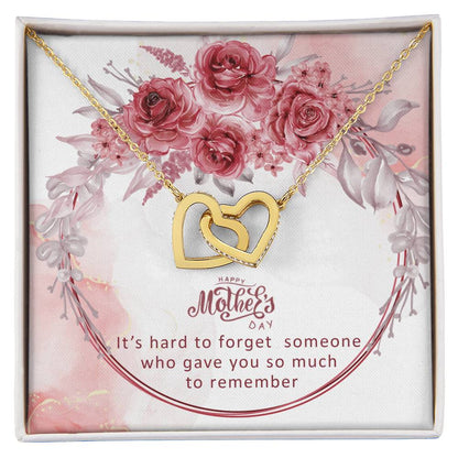 Happy Mother'S Day Gift Necklace With A Message Card Interlocking Hearts Necklace