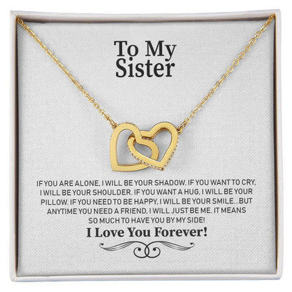 To My Sister - Interlocking Hearts Necklace