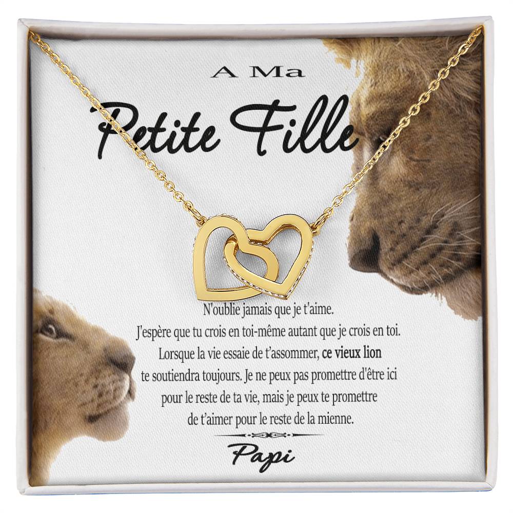 A Ma Petite Fille - Ce Vieux Lion Te Soutiendra Toujours - Achetez Aujourd'Hui Et Économisez 20% Interlocking Hearts Necklace