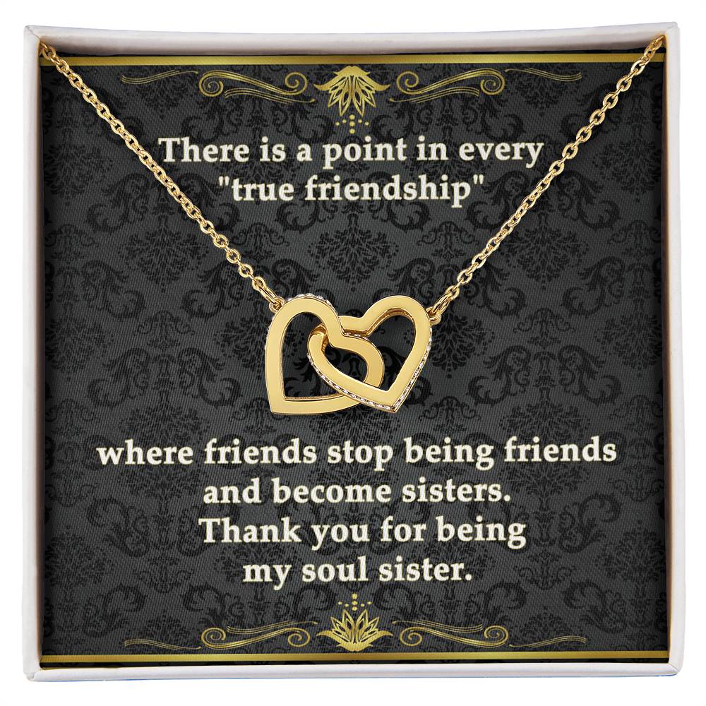 Interlocking Hearts Necklace - Eudora Collection - Soul Sisters Bond Necklace