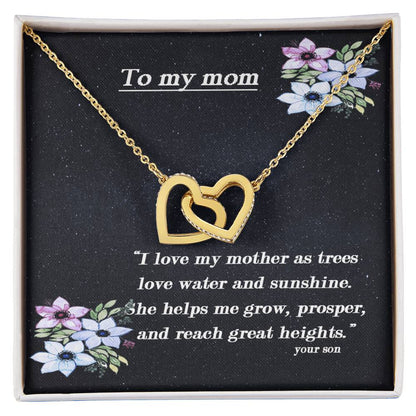 To My Mom I Will Always Be There Dragonfly Necklace Gift For Mom From Son Birthday Mother'S Day Christmas Present Interlocking Hearts Necklace