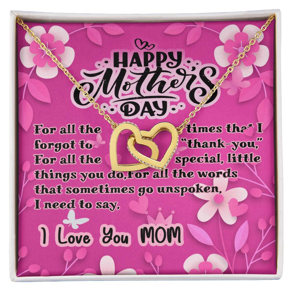 Happy Mothers Day - Interlocking Heart Necklace Interlocking Hearts Necklace