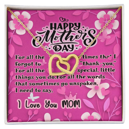 Happy Mothers Day - Interlocking Heart Necklace Interlocking Hearts Necklace